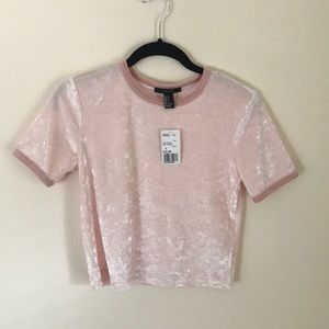 Forever 21 Light Pink Crushed Velvet Top